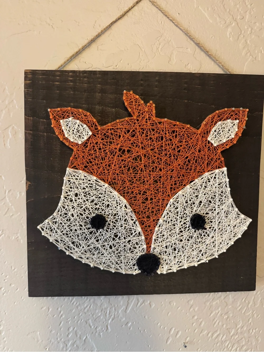 Wooden String Art Animal Trio - Brown Bear, Orange Fox, Gray Raccoon